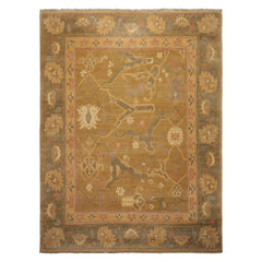 8x10 Mustard, Taupe, Ivory Color Hand Knotted Tibetan Wool Traditional Oriental Rug