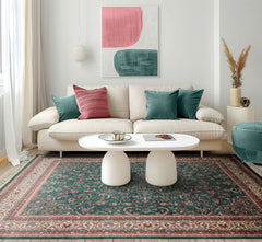 Emerald 8x10 Kashan Traditional Botanical Pande Cameron Velvety Soft Pile Silky sheen Hand Knotted Wool Oriental Area Rug