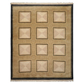 8x10 Ivory, Beige, Moss Color Hand Knotted Tibetan Wool Traditional Oriental Rug