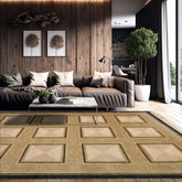 Ivory 8x10 Tibetan Traditional Geometric French Savonnerie design Plush pile Hand Knotted Wool Oriental Area Rug