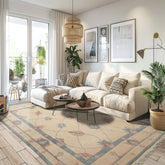 Ivory 8x10 Tibetan Arts & Crafts Tufenkian Swiss Wash Hand Knotted Wool Oriental Area Rug