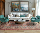 Rose 9x12 Heriz Traditional Botanical Pande Cameron Velvety Soft Pile Silky sheen plus pile Plush pile Hand Knotted Wool Oriental Area Rug