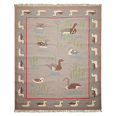 8x10 Taupe, Gray, Brown Color Hand Woven Kilim Wool Transitional Oriental Rug