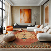 Rose 8'3''x10'4" Tibetan Traditional Medallion Tufenkian Swiss Wash 12-178 Tabriz Hand Knotted Wool Oriental Area Rug