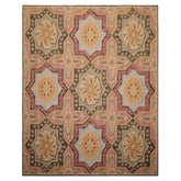 8x10 Sage, Gold, Pink Color Hand Woven Aubusson Needlepoint Wool Traditional Oriental Rug