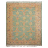 8x10 Aqua, Rose, Lavender Color Hand Knotted Tibetan Wool Arts & Crafts Oriental Rug