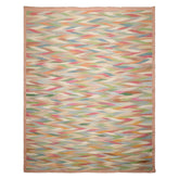 9x12 Ivory, Rose, Orange Color Hand Woven Kilim Wool Modern Oriental Rug