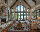 Blue 8x11 Kazak Traditional Pictorial Hand Knotted Wool Oriental Area Rug