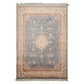 8x12 Blue, Ivory, Rose Color Hand Knotted Heriz New Zealand Wool Traditional Oriental Rug