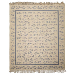 8x10 Ivory, taupe, Blue Color Hand Woven Kilim Wool Traditional Oriental Rug