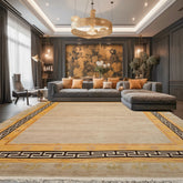 Oatmeal 8'3''x11 Tibetan Traditional Bordered Hand Knotted Wool Oriental Area Rug