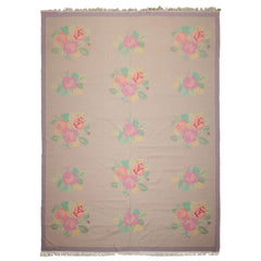 9x12 Rose, Lavender, Pink Color Hand Woven Kilim Wool Traditional Oriental Rug