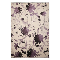 8x11 Ivory, Aubergine, Dark Chocolate Color Machine Made Wool Contemporary Oriental Rug