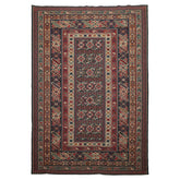 6x9 Teal, Raspberry, Ivory Color Hand Woven Kilim Wool Tribal Oriental Rug