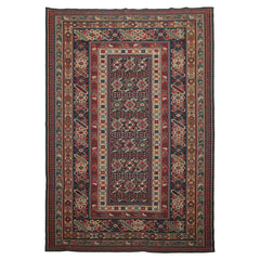 6x9 Teal, Raspberry, Ivory Color Hand Woven Kilim Wool Tribal Oriental Rug