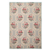 6x9 Ivory, Turquoise, Pink Color Hand Woven Aubusson Needlepoint Wool Traditional Oriental Rug