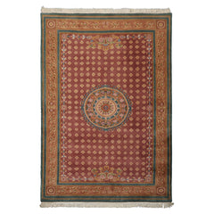 6x9 Rose, Peach, Turquoise Color Hand Knotted French Aubusson Savonnerie New Zealand Wool Traditional Oriental Rug