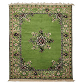 6x8 Lime, Green, Ivory Color Hand Knotted Kerman Wool Arts & Crafts Oriental Rug