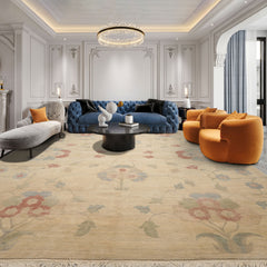 Beige 9x12 Tibetan Arts & Crafts Swiss Wash Organic Texture Bessarabian Hand Knotted Wool Oriental Area Rug