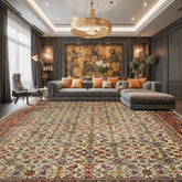 Ivory 10x14 Herati Vintage Hand Knotted Wool Oriental Area Rug