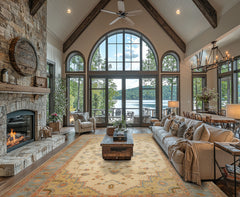 Ivory 9'8"x14'2" Oushak Traditional Authentic Turkish Vintage Hand Knotted Wool Oriental Area Rug