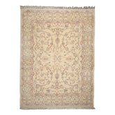 9x12 Ivory, Rose, Gray Color Hand Knotted Heriz New Zealand Wool Traditional Oriental Rug