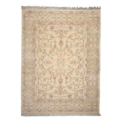 9x12 Ivory, Rose, Gray Color Hand Knotted Heriz New Zealand Wool Traditional Oriental Rug