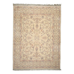 9x12 Ivory, Rose, Gray Color Hand Knotted Heriz New Zealand Wool Traditional Oriental Rug