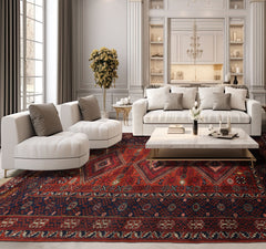 Rust 5'7"x8'7" Ottoman Kula Tribal Hand Knotted Wool Oriental Area Rug