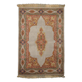 6x9 Gray, Coral, Turquoise Color Hand Knotted Kerman Wool Traditional Oriental Rug