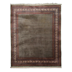 8x10 Celadon, Ivory, Burnt Orange Color Hand Knotted Persian New Zealand Wool Traditional Oriental Rug