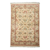6x9 Ivory, Raspberry, Aqua Color Hand Knotted Oushak New Zealand Wool Arts & Crafts Oriental Rug