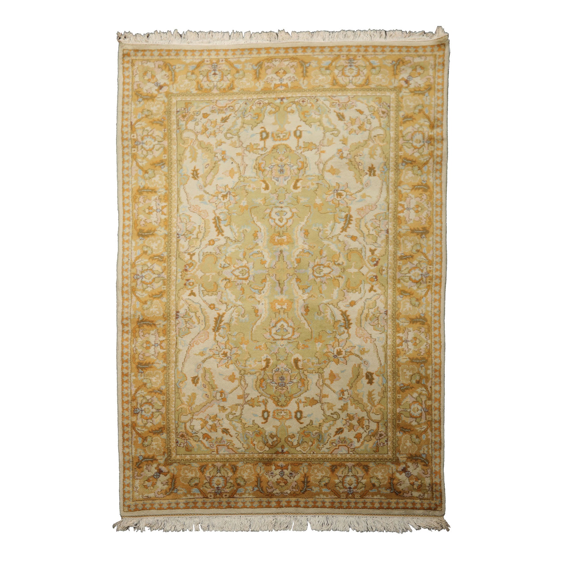 6x9 Gray, Beige, Pistacchio Color Hand Knotted Oushak Wool Arts & Crafts Oriental Rug