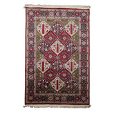 6x9 Burgundy, Green, Navy Color Hand Knotted Oushak Wool Arts & Crafts Oriental Rug