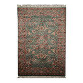 6x9 Teal, Rust, Rose Color Hand Knotted Oushak New Zealand Wool Traditional Oriental Rug