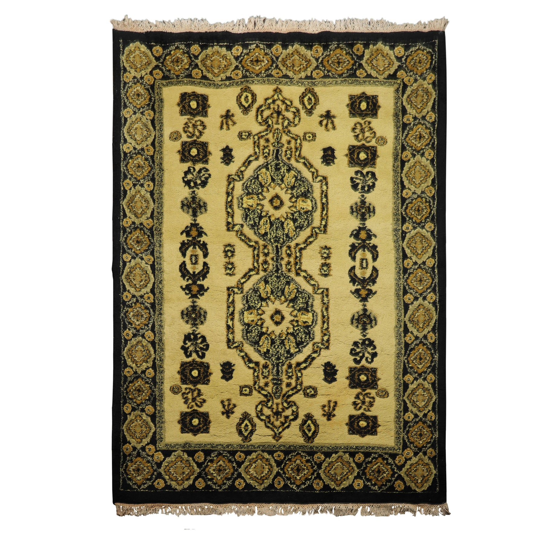 6x9 Citrus, Black, Gold Color Hand Knotted Heriz Wool Arts & Crafts/Mission Oriental Rug