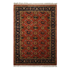 6x9 Rose, Navy, Gold Color Hand Knotted French Aubusson Savonnerie New Zealand Wool Traditional Oriental Rug