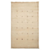 5x8 Ivory, Brown, Color Hand Knotted Tibetan New Zealand Wool Art Deco Oriental Rug