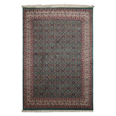 6x9 Turquoise, Ivory, Burgundy Color Hand Knotted Herati Wool Traditional Oriental Rug