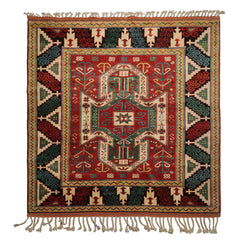 6x7 Rust, Burnt Orange, Beige Color Hand Knotted Oushak Wool Arts & Crafts Oriental Rug