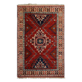 6x10 Rust, Ivory, Blue Color Hand Knotted Oushak Wool Arts & Crafts Oriental Rug