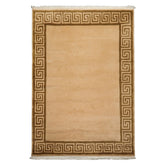 5x8 Warm Beige, Green, Color Hand Knotted Tibetan New Zealand Wool Modern & Contemporary Oriental Rug