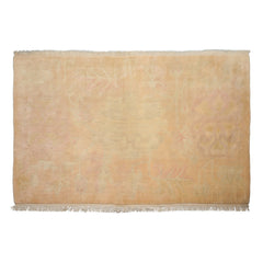 9x6 Beige, Peach, Rose Color Hand Knotted Tibetan New Zealand Wool Art Deco Oriental Rug