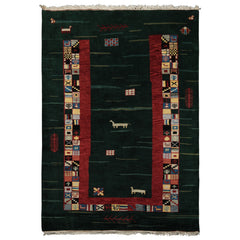 6x8 Green, Rust, Ivory Color Hand Knotted Gabbeh New Zealand Wool Tribal Oriental Rug