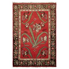 6x10 Raspberry, Rose, Ivory Color Hand Woven Kilim Wool Tribal Oriental Rug