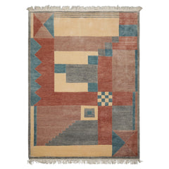 5x8 Gray, Ivory, Taupe Color Hand Knotted Tibetan New Zealand Wool Modern & Contemporary Oriental Rug