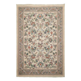 6x8 Ivory, Rose, Sage Color Hand Woven Needlepoint Wool Traditional Oriental Rug