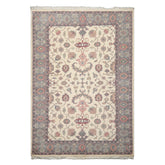6x9 Ivory, Gray, Peach Color Hand Knotted Oushak New Zealand Wool Traditional Oriental Rug
