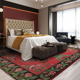 Crimson 7x9'7'' Kilim Arts & Crafts Vintage Pristine Condition Hand Woven Wool Oriental Area Rug