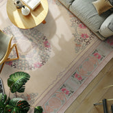 10x14 Ivory, Rose, Aqua Color Hand Knotted Aubusson Savonnerie Wool Traditional Oriental Rug